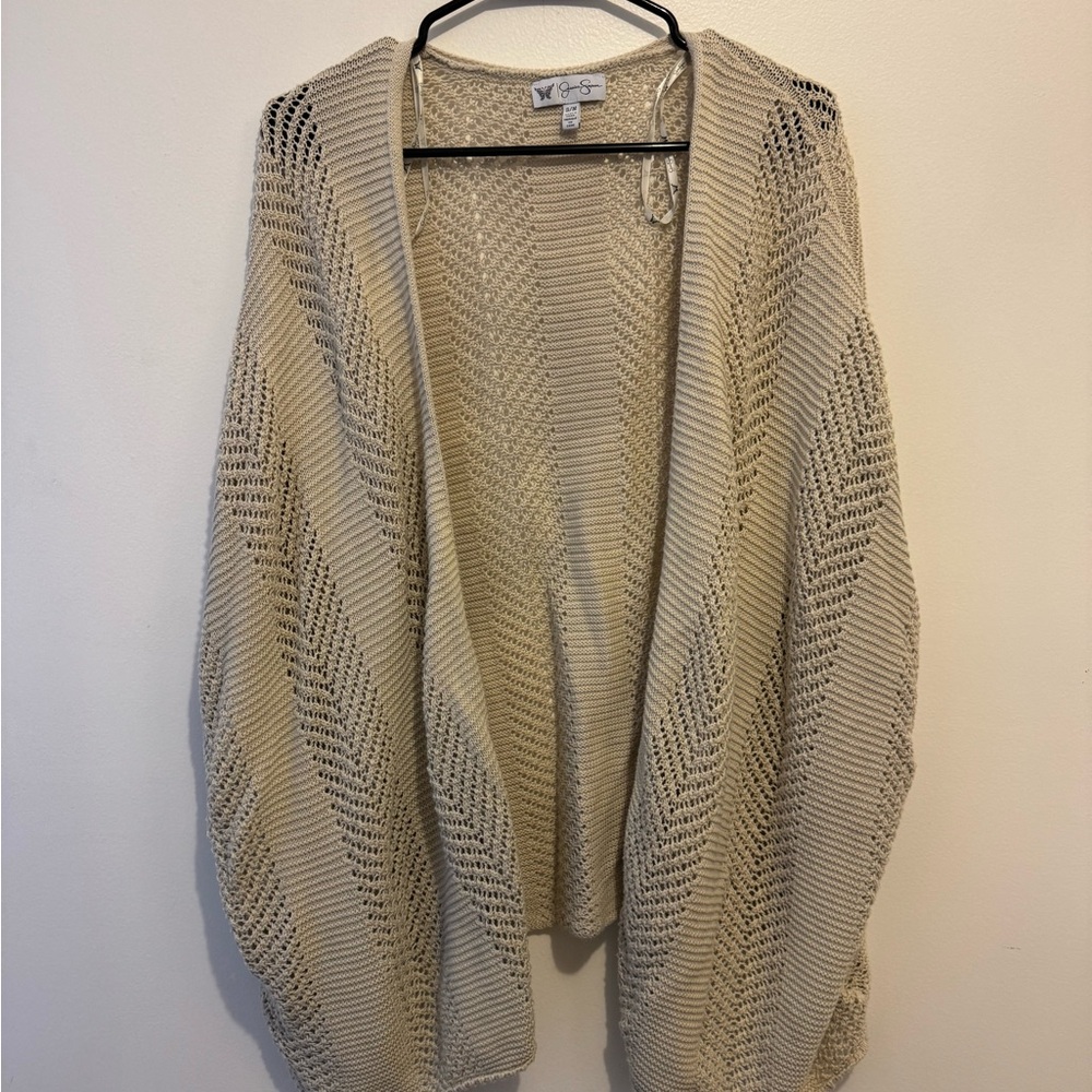 Jessica Simpson Beige Open Knit Cardigan